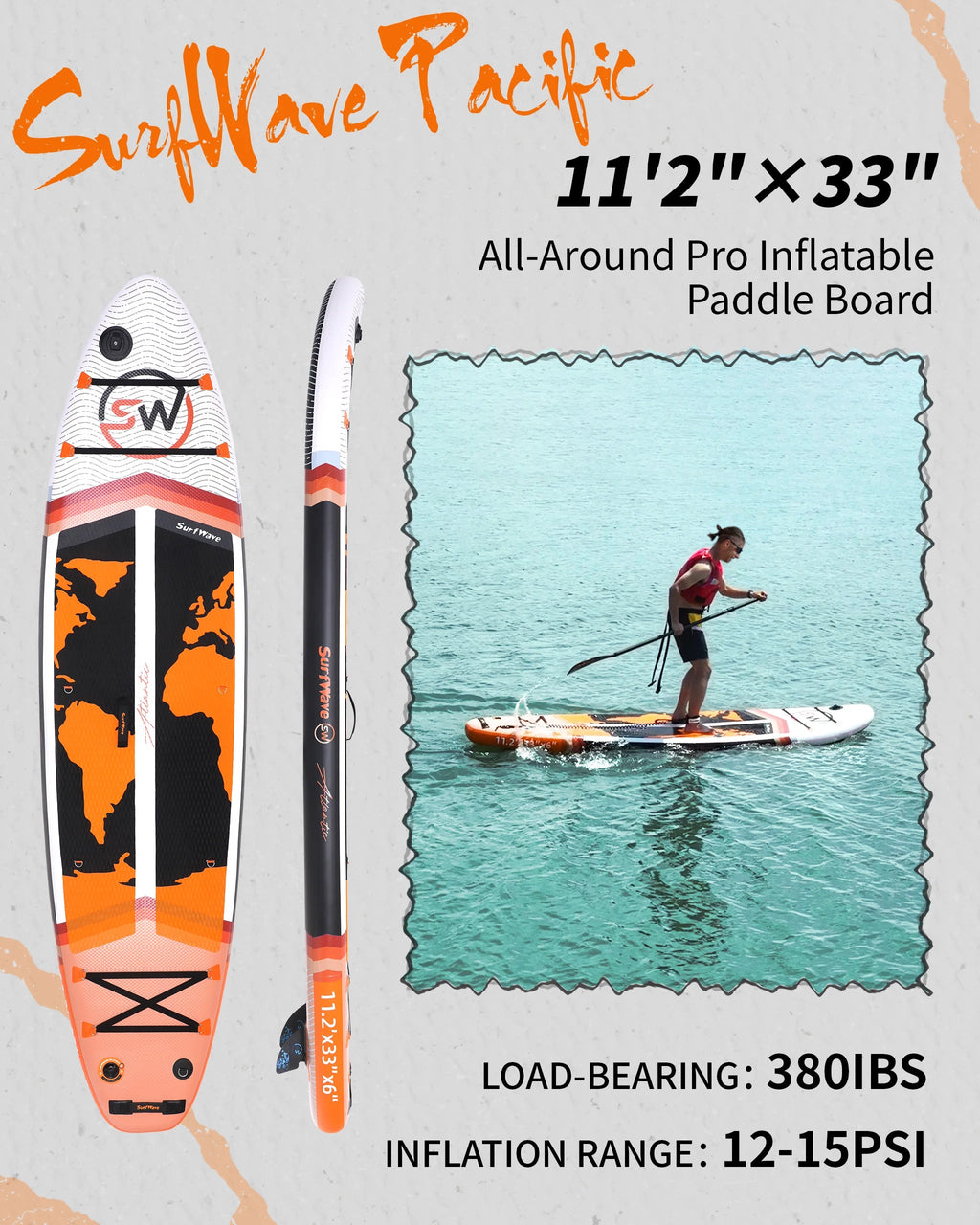 Pro Inflatable SUP Board,blue stand up paddle board 11ft All-Around inflatable stand up Paddle Board - Military-Grade for Surfing & Expedition, Includes Carbon Paddle & Pro Pump