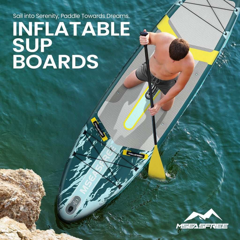 Inflatable Paddle Board All-Purpose Fishing Stand up Paddle Board with Full SUP Accessories