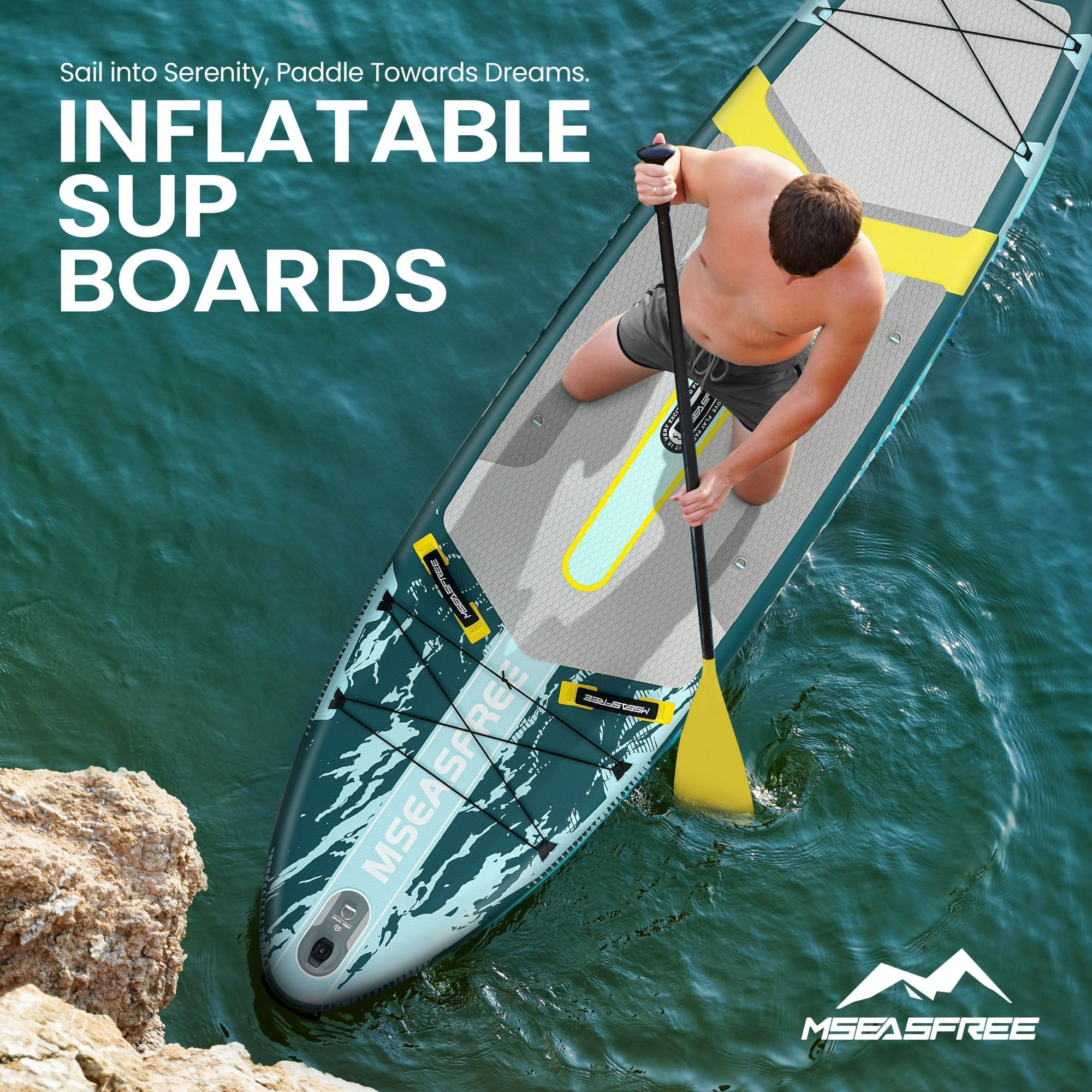 Inflatable Paddle Board All-Purpose Fishing Stand up Paddle Board with Full SUP Accessories