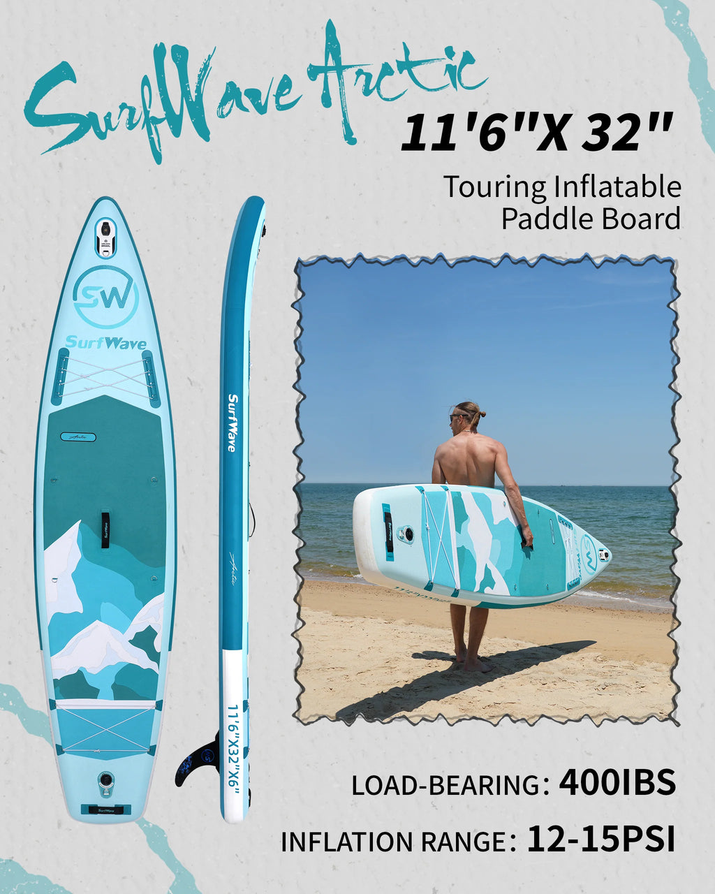Surfwave 11'6" Ultra-Light Inflatable SUP | Expedition-Grade Touring Board for Long-Distance & Cold Water