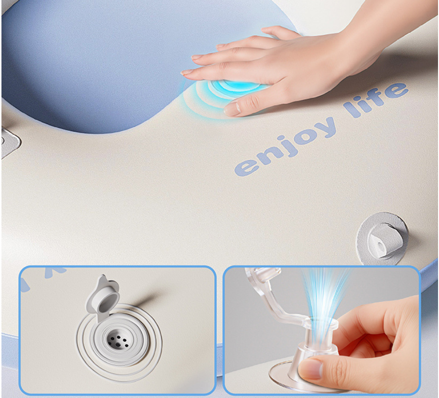 GenreenHub Inflatable Snow Tube Large backrest Snowboarding Ring with Thick and Durable Anti-Burst Coating and Handle-Equipped Snowboarding Ring