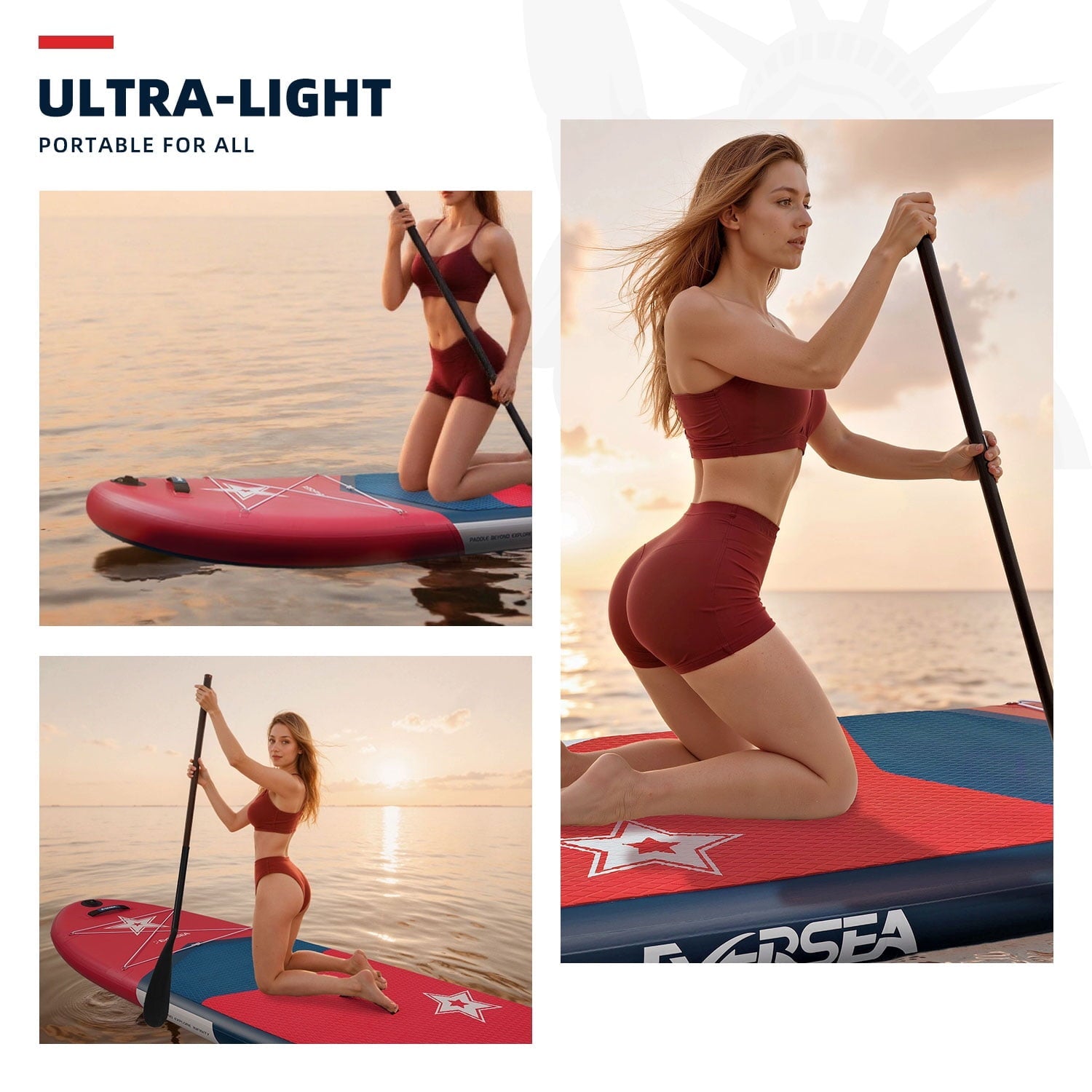 Inflatable Stand Up Paddle Board 11 FT Fishing Paddle board with Full SUP Accessories for All Skill Levels