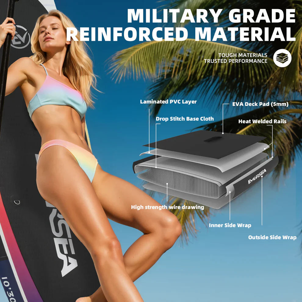 Solar Drift 10' SUP board,Standing Paddle Board,10 ft Inflatable  SUP Board, All-Around Inflatable Paddle Board with SUP Accessories