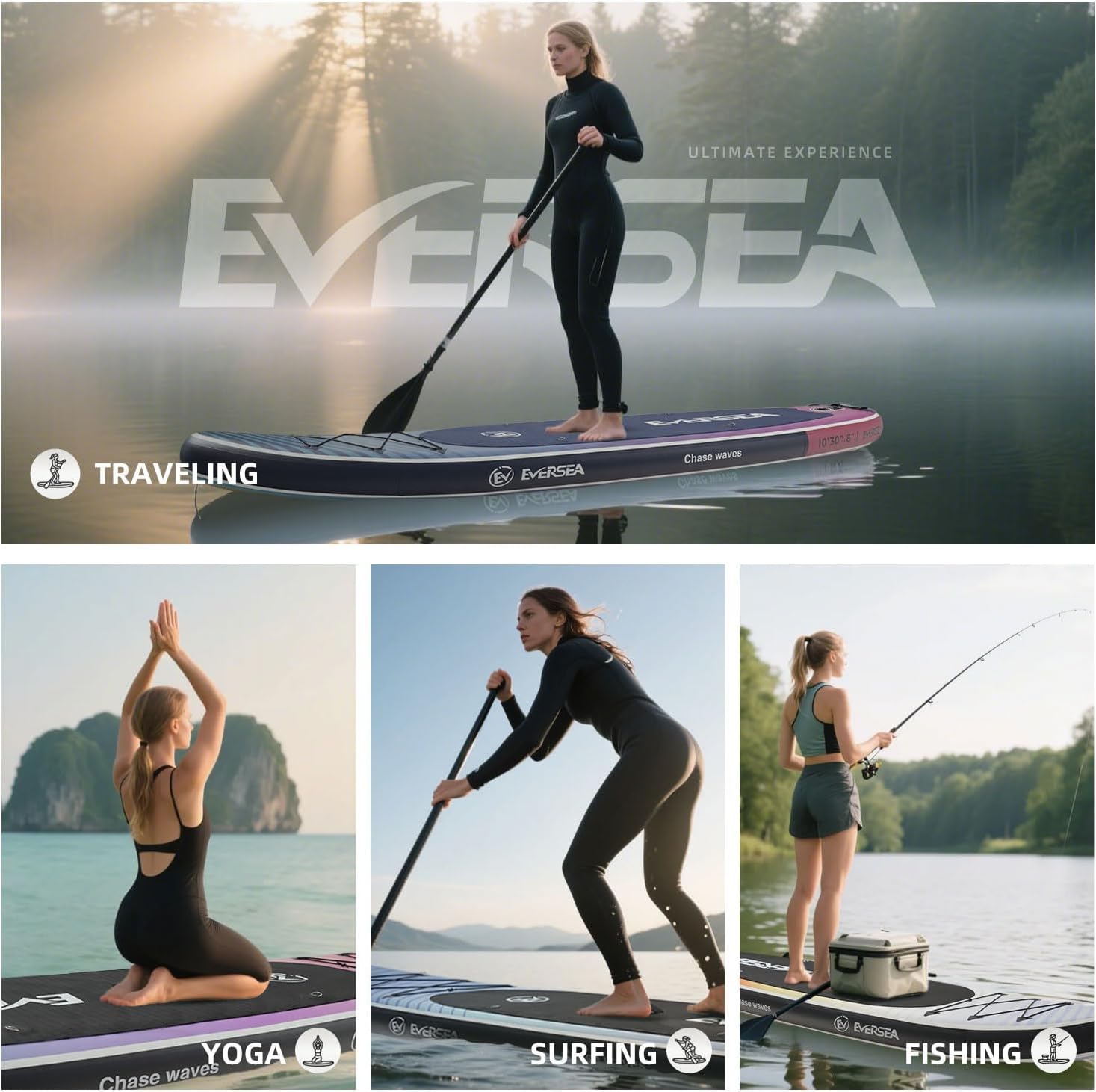 Solar Drift 10' SUP board,Standing Paddle Board,10 ft Inflatable  SUP Board, All-Around Inflatable Paddle Board with SUP Accessories