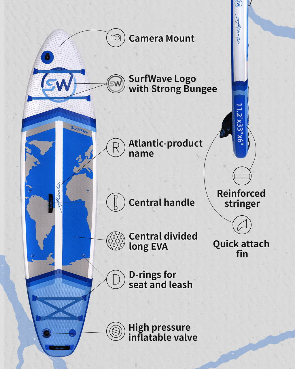 Pro Inflatable SUP Board, orange stand up paddle board 11ft All-Around inflatable stand up Paddle Board - Military-Grade for Surfing & Expedition, Includes Carbon Paddle & Pro Pump