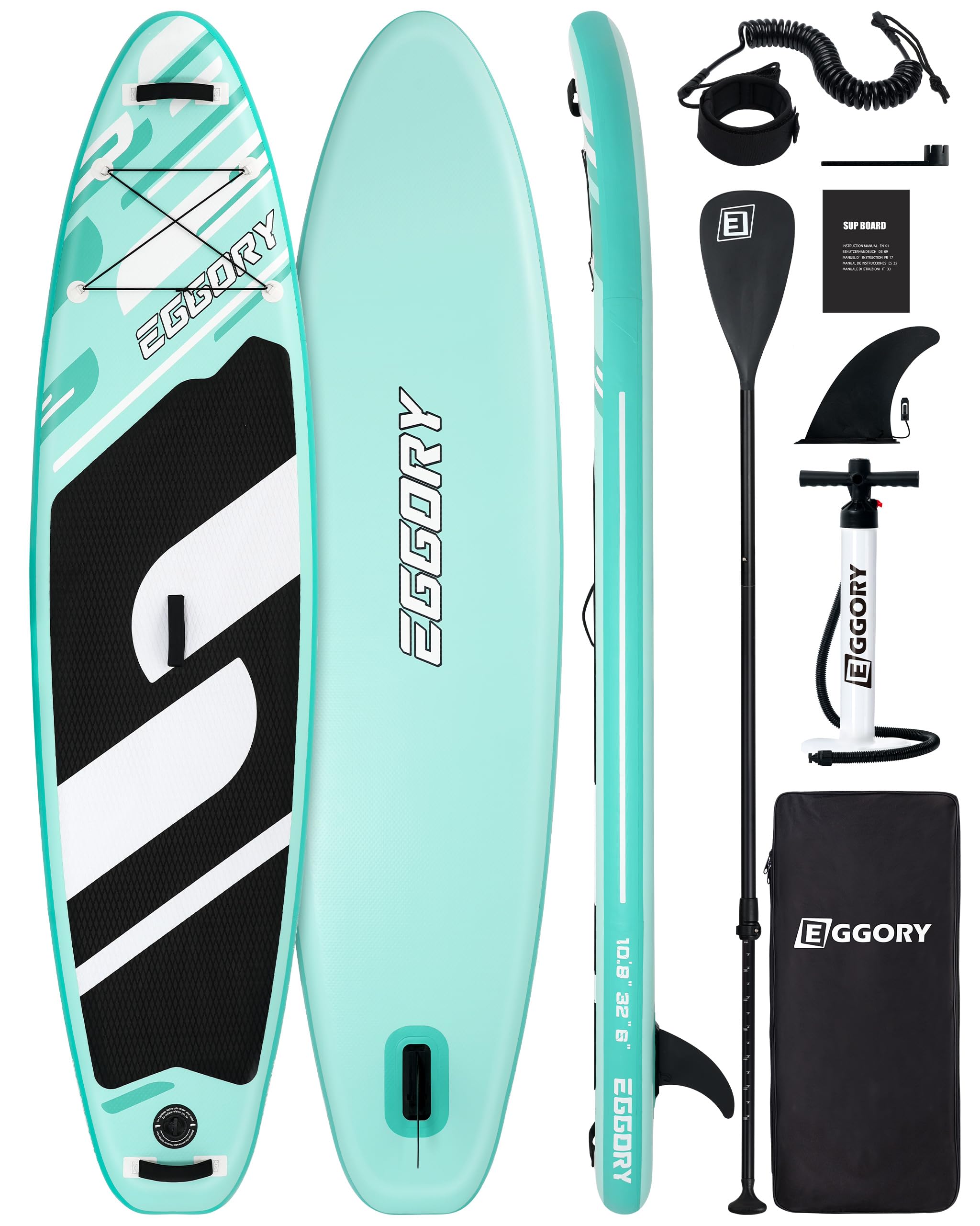EGGORY 10'8 Inflatable SUP Paddle Board - Complete with Premium Accessories for All Water Adventures