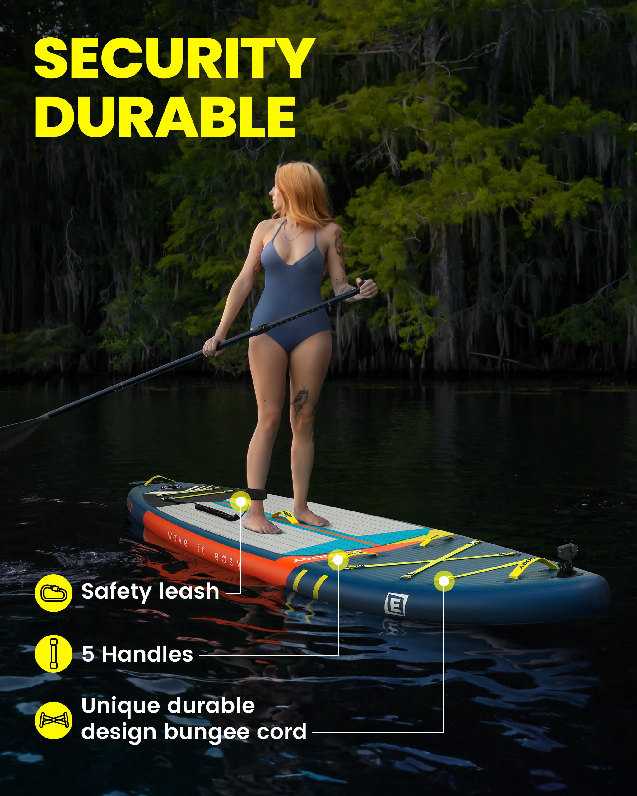 Family-Friendly EGGORY 11ft SUP Board - Anti-Slip Comfort Deck & Premium Accessories for Lakes, Rivers & Oceans