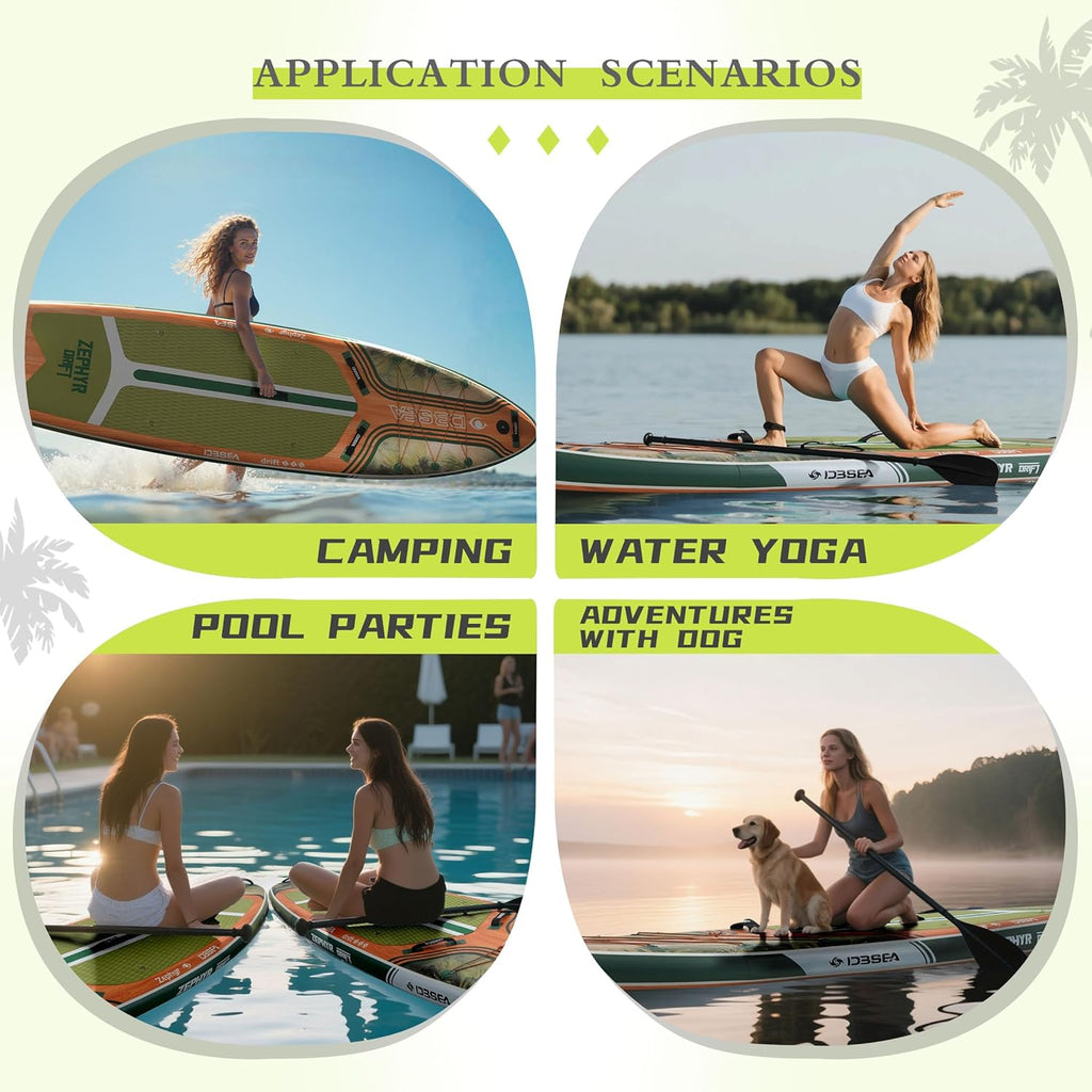 stand up paddle board ,11' Inflatable Paddle Board, Wide Stable SUP with Adj Paddle, Pump, Backpack, Leash, Waterproof Bag ¨C Ideal for Beginners, Yoga, Fishing