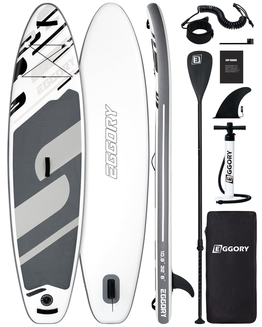 EGGORY 10'8"x32"x6" Inflatable SUP Board - Wide Stable Anti-Slip Deck with Premium Accessories for Youth & Adults