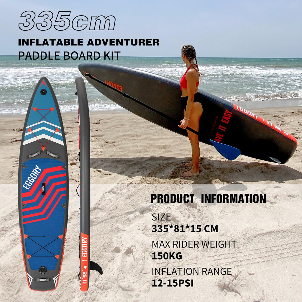 EGGORY 11ft Inflatable Stand Up Paddle Board (33'' Wide x 6'' Thick) - Full Accessory Kit for All Water Activities