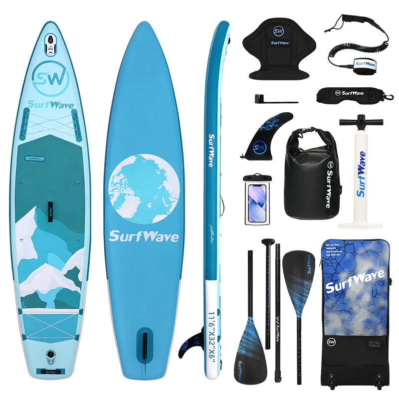 Surfwave 11'6" Ultra-Light Inflatable SUP | Expedition-Grade Touring Board for Long-Distance & Cold Water