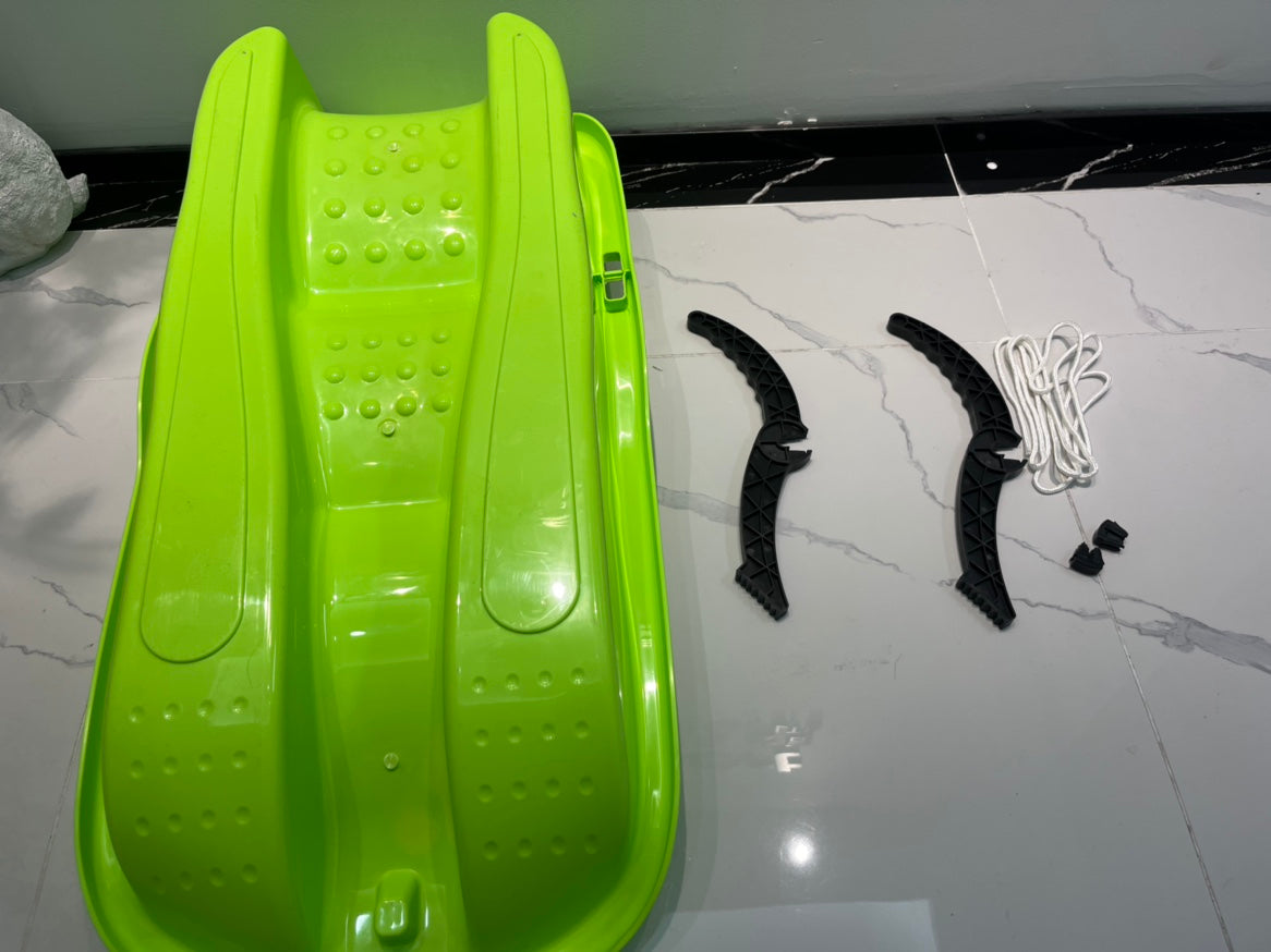 GenreenHub Thickened Double-Skis Snow Plow Skiing Board for Adults, Children, Parents, Family Snowboarding Board, Sheet of Snow, Sled with Brake