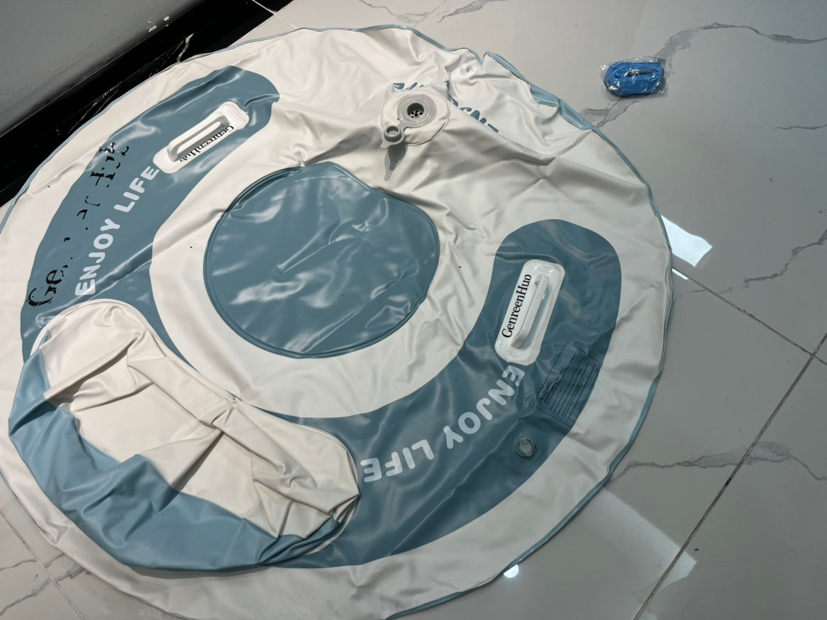 GenreenHub Inflatable Snow Tube Large backrest Snowboarding Ring with Thick and Durable Anti-Burst Coating and Handle-Equipped Snowboarding Ring